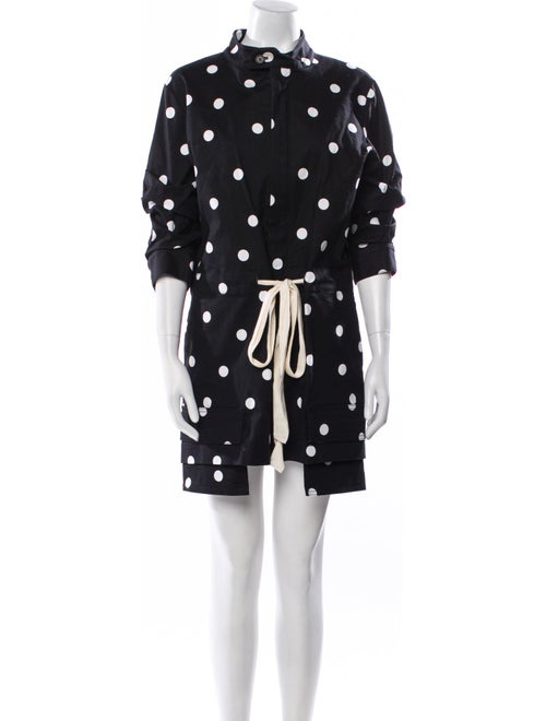 Monse Polka Dot Print Mock Neck Romper