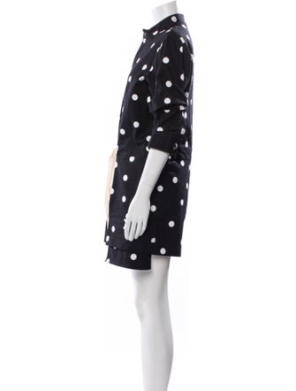Monse Polka Dot Print Mock Neck Romper