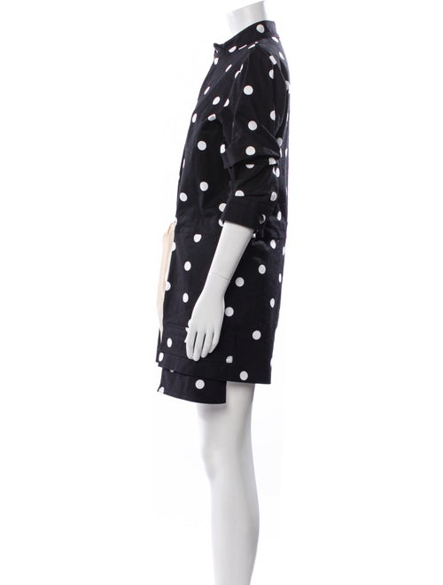 Monse Polka Dot Print Mock Neck Romper