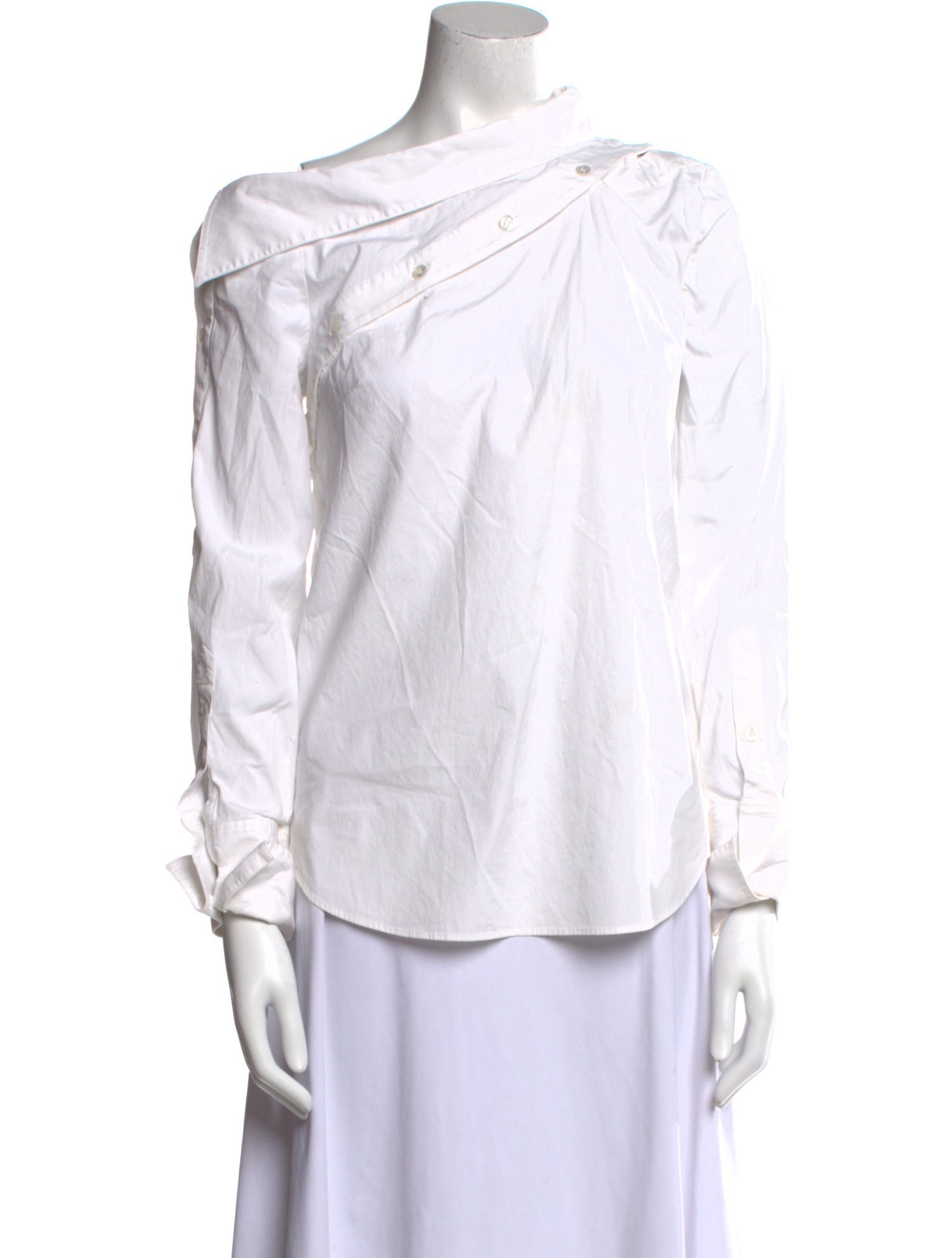 Monse Asymmetrical Long Sleeve Button-Up Top