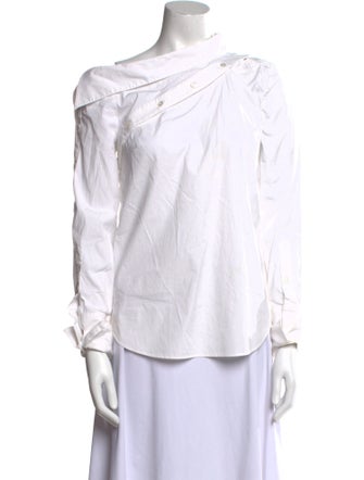 Monse Asymmetrical Long Sleeve Button-Up Top