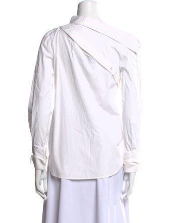 Monse Asymmetrical Long Sleeve Button-Up Top