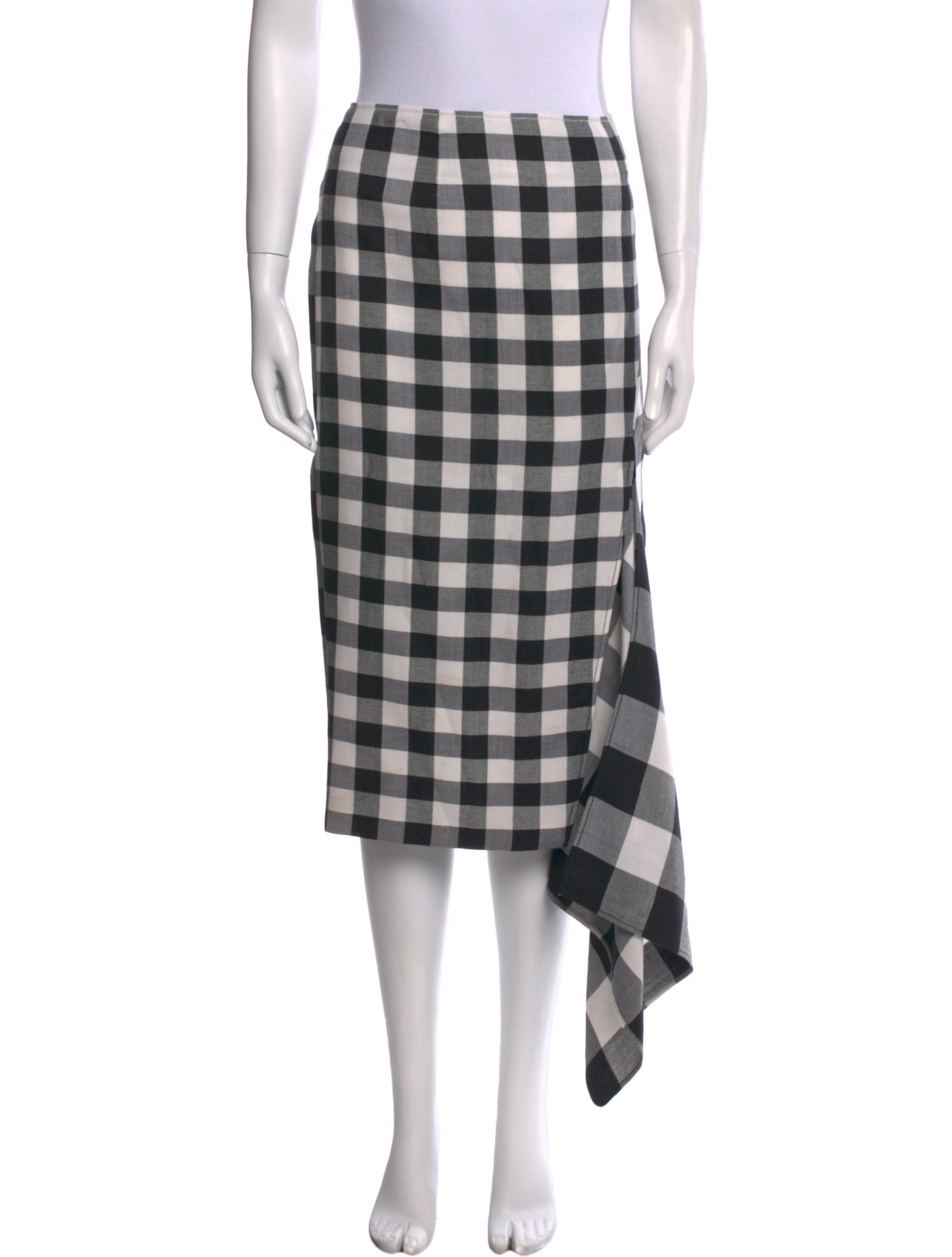 Monse Plaid Print Knee-Length Skirt