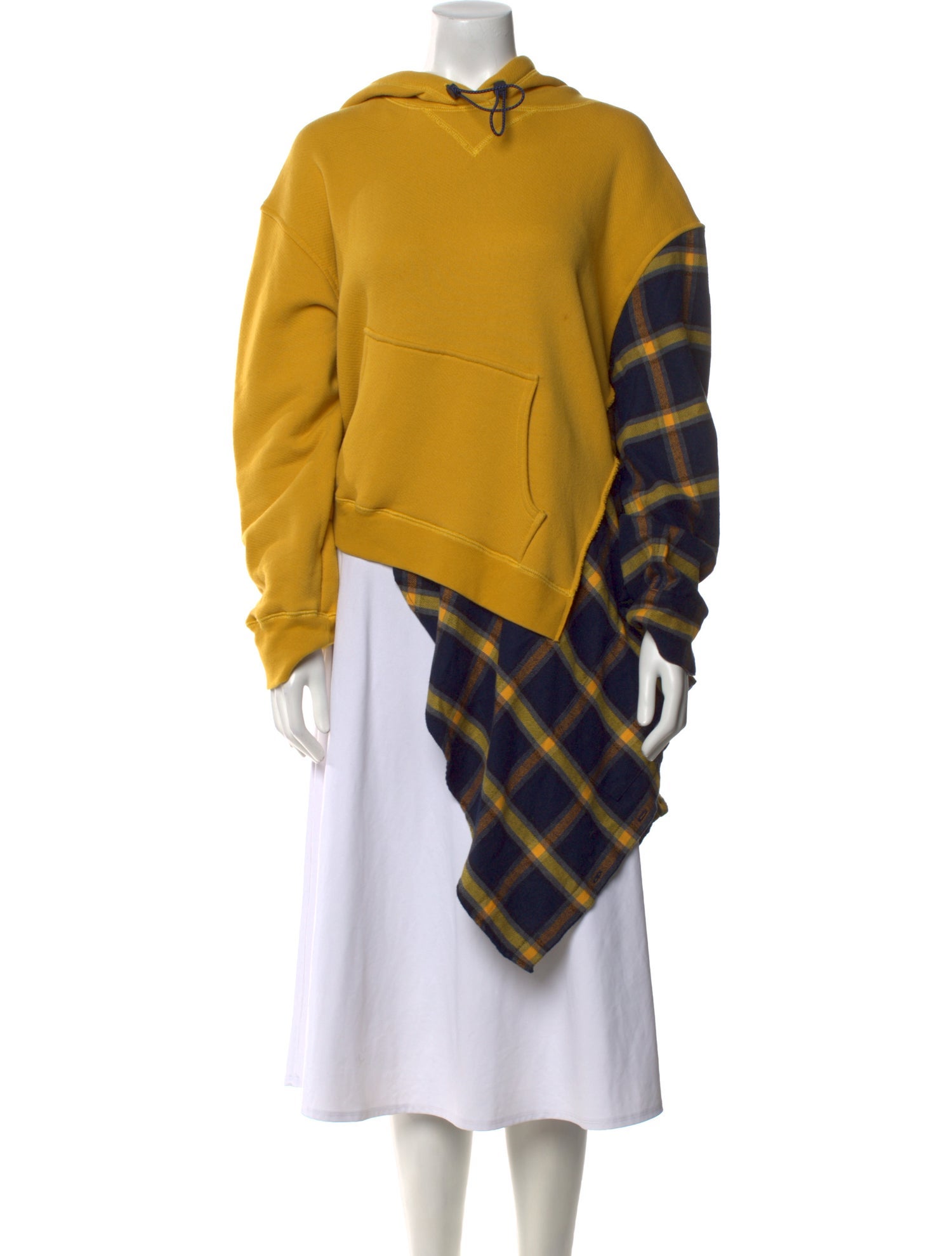 Monse Plaid Print Mock Neck Sweatshirt