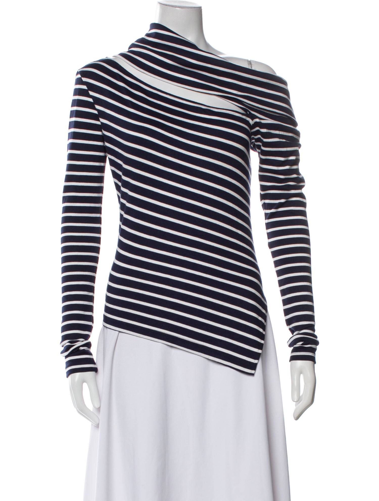 Monse Striped Cowl Neck Top