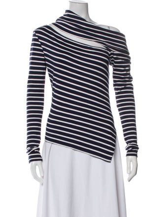 Monse Striped Cowl Neck Top