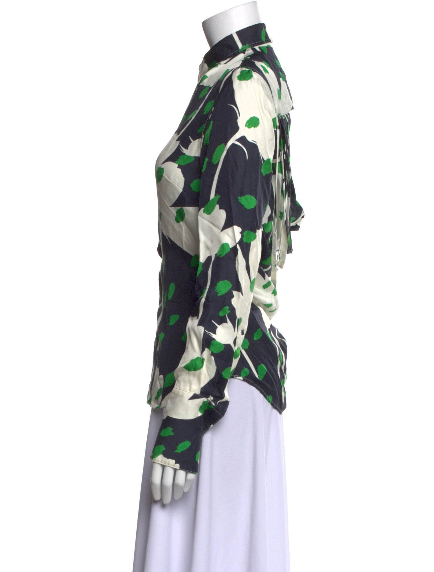 Monse Silk Floral Print Button-Up Top