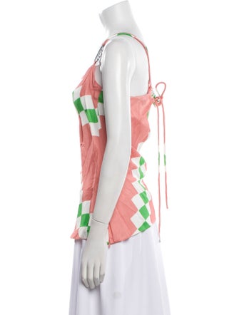 Monse Printed One-Shoulder Top