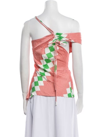 Monse Printed One-Shoulder Top