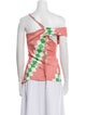 Monse Printed One-Shoulder Top