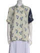 Monse Silk Printed Button-Up Top