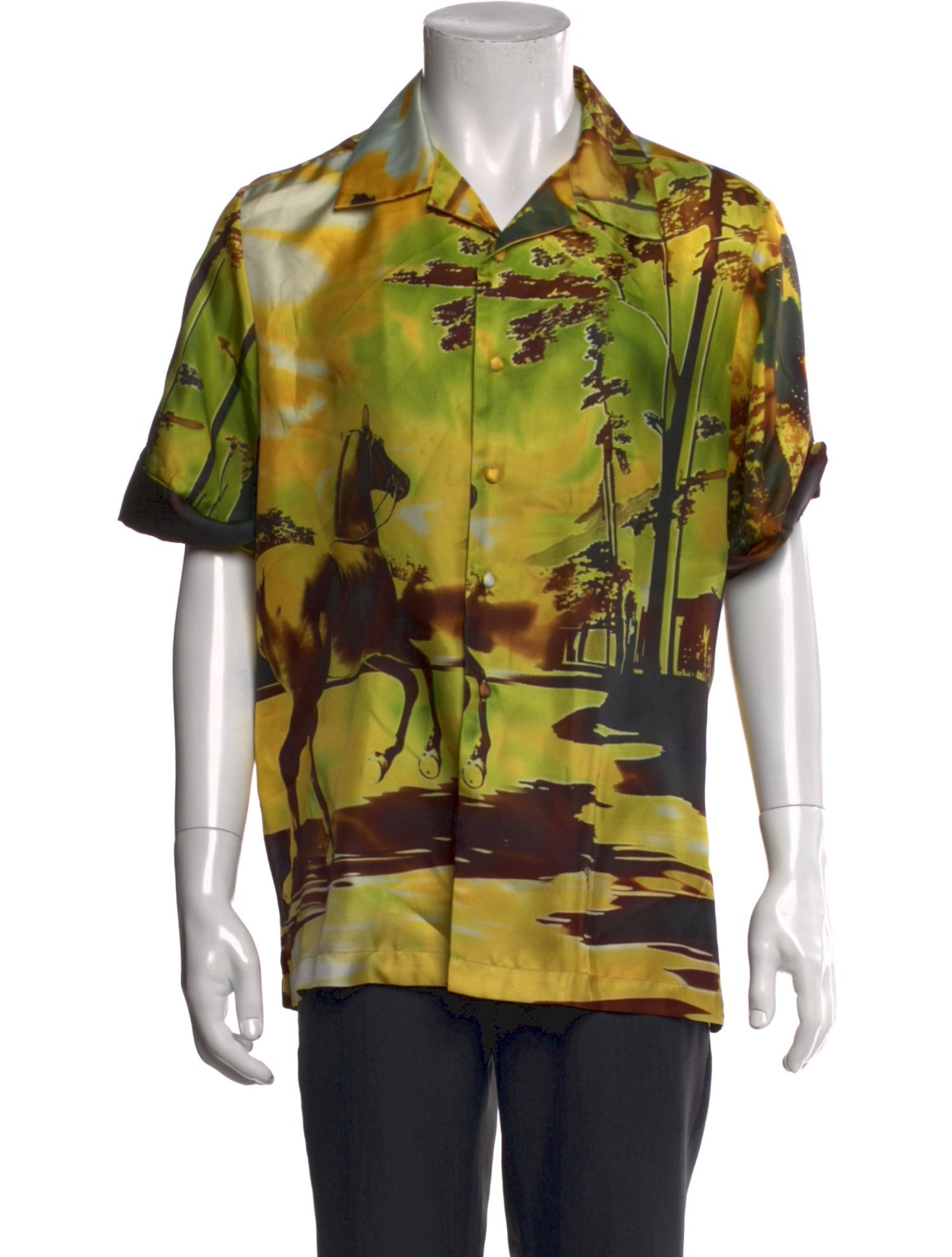 Monse Silk Graphic Print Shirt