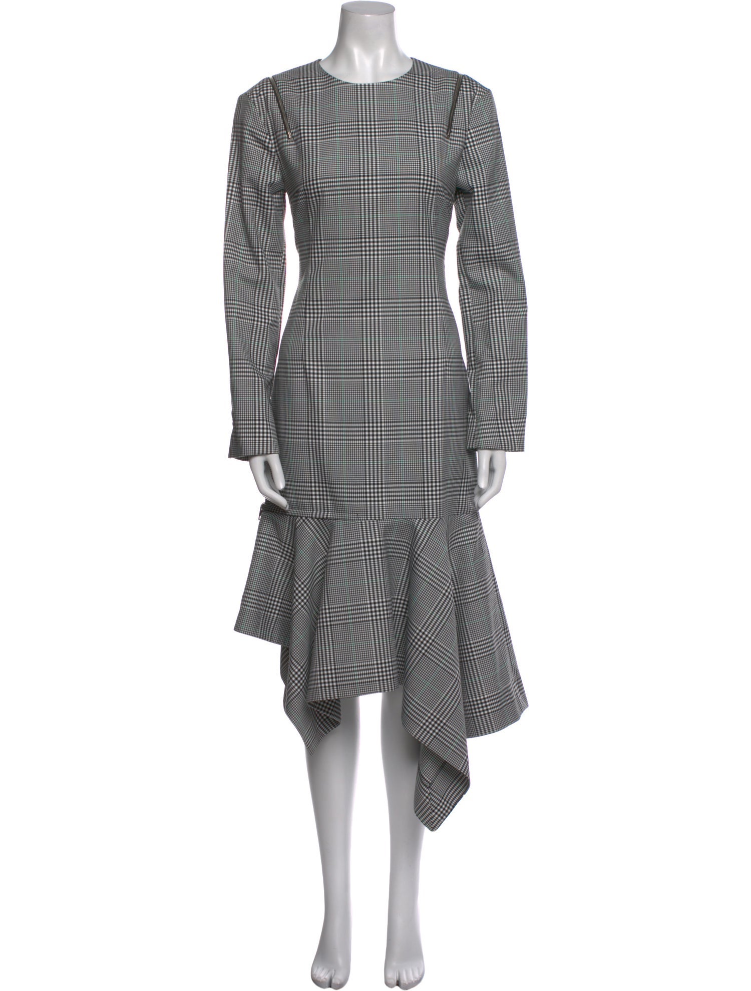 Monse Plaid Print Long Dress