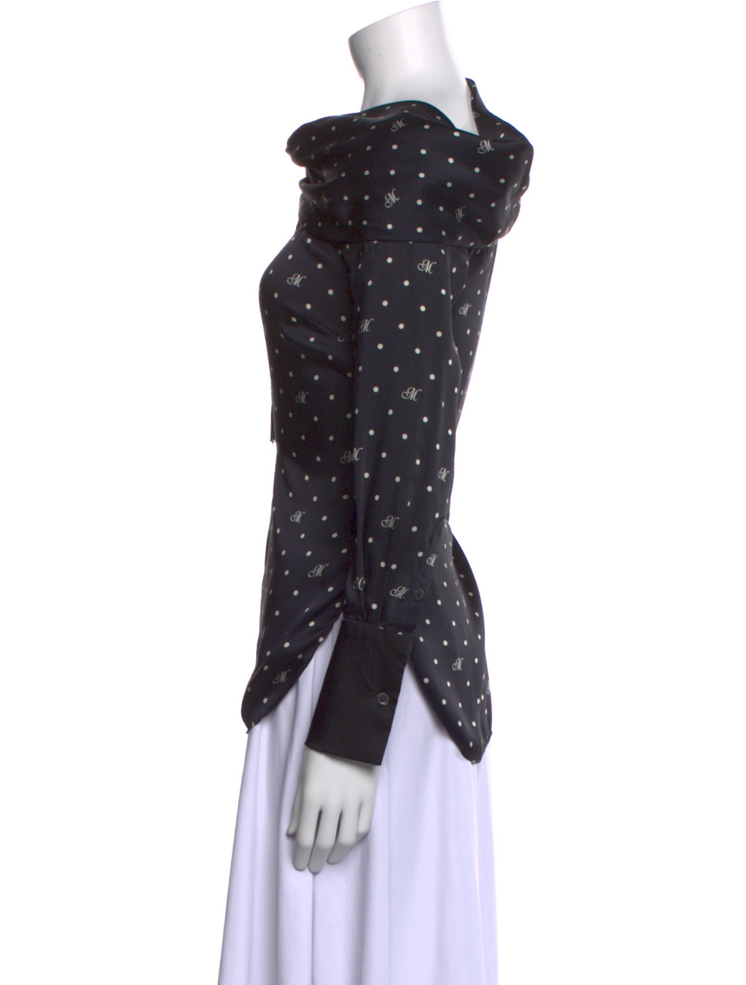 Monse Polka Dot Print Bateau Neckline Blouse