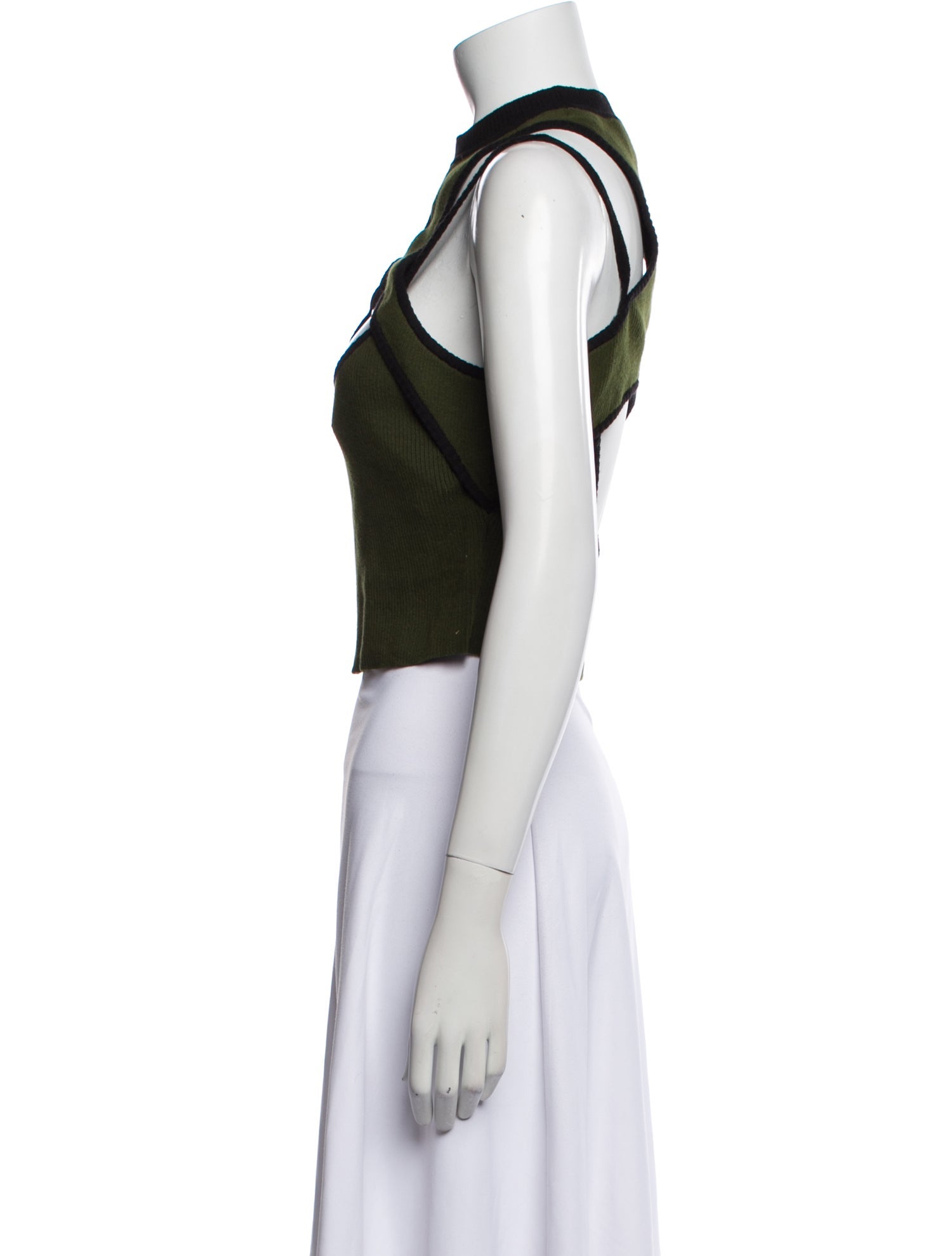 Monse Mock Neck Sleeveless Crop Top