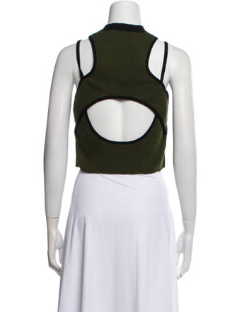 Monse Mock Neck Sleeveless Crop Top