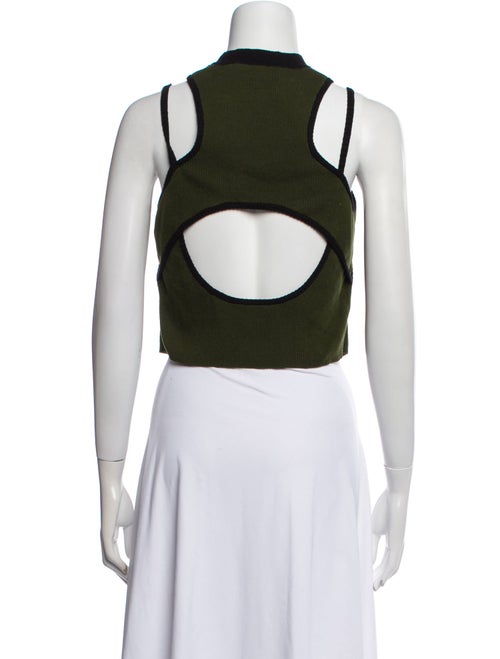 Monse Mock Neck Sleeveless Crop Top