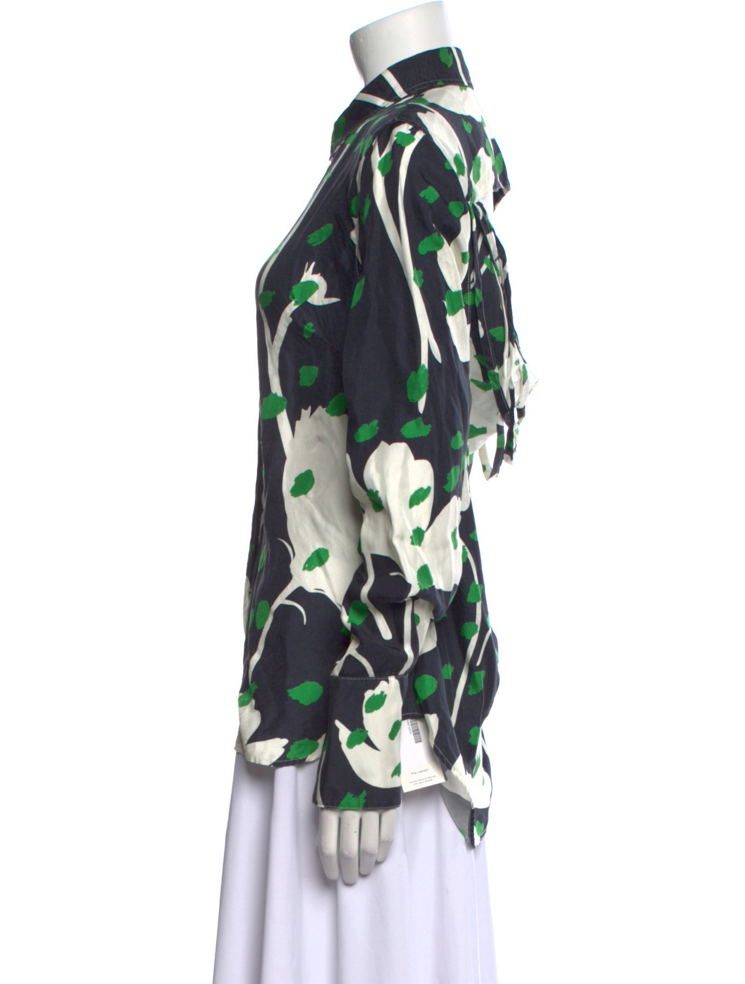 Monse Silk Printed Button-Up Top