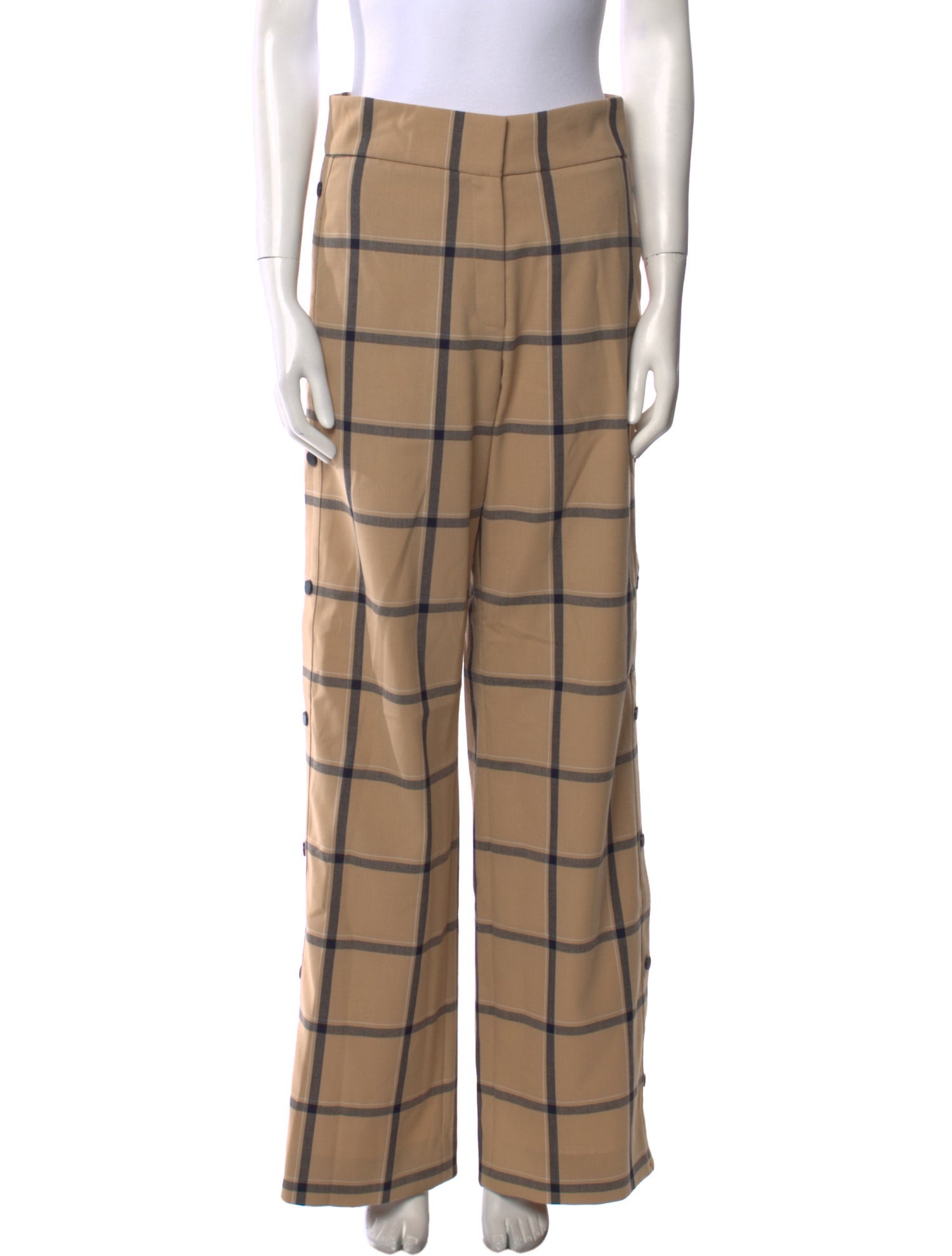 Monse Plaid Print Wide Leg Pants