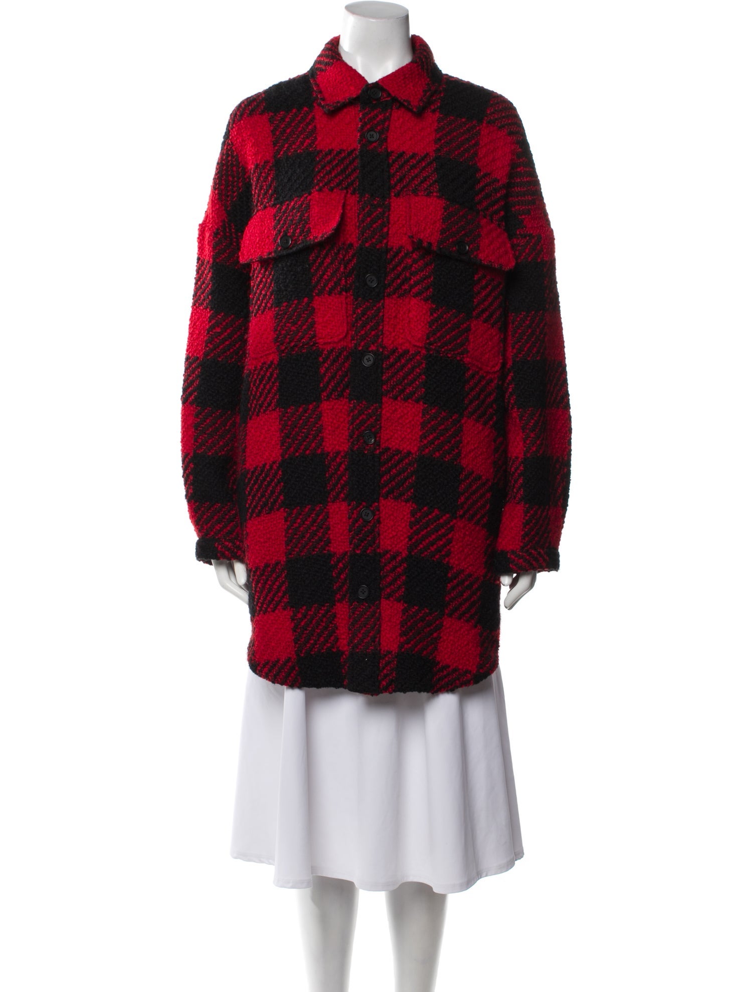 Monse Wool Plaid Print Jacket