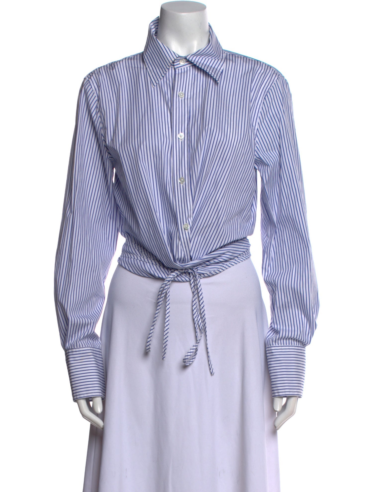 Monse Striped Long Sleeve Button-Up Top