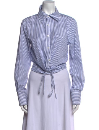 Monse Striped Long Sleeve Button-Up Top