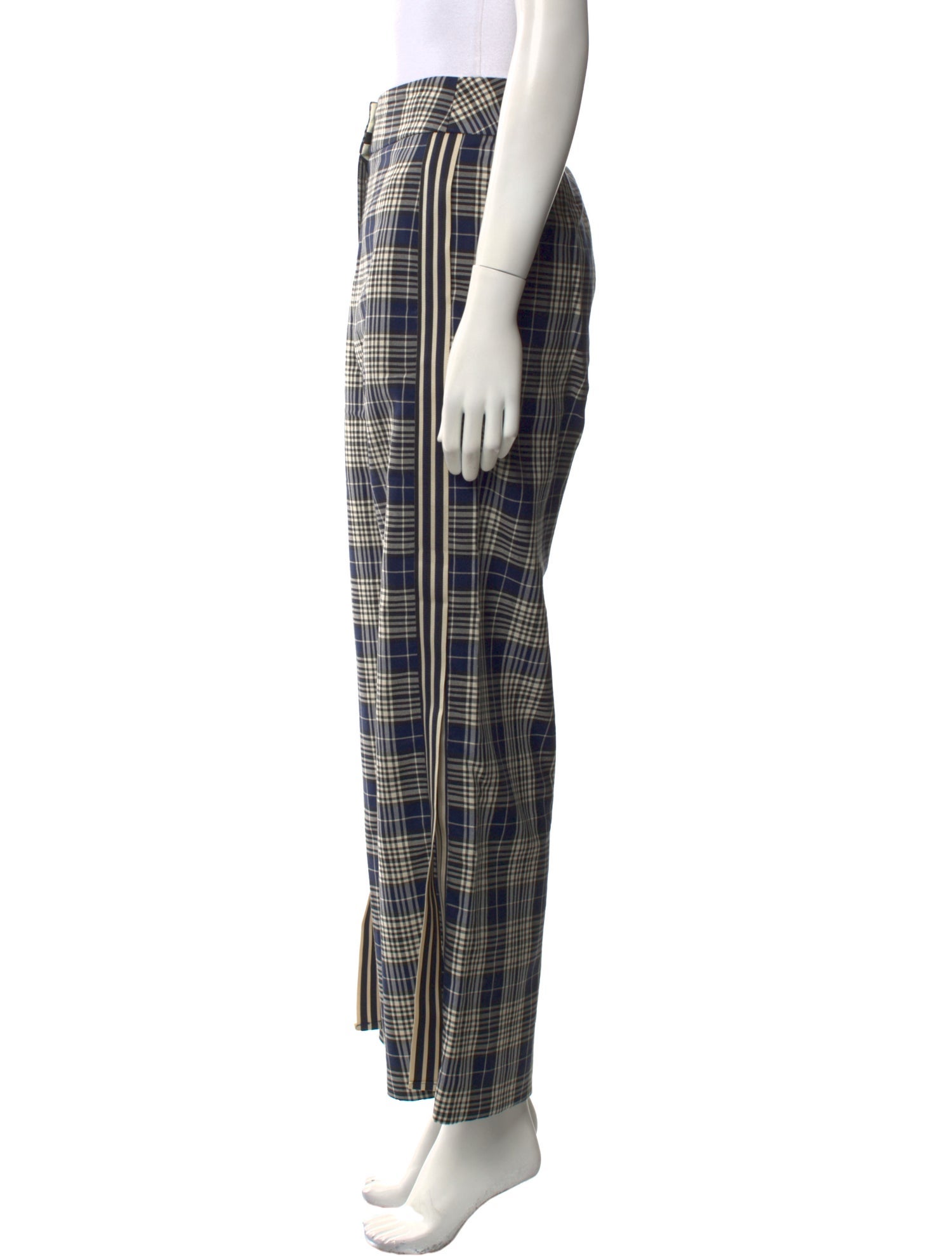 Monse Plaid Print Wide Leg Pants