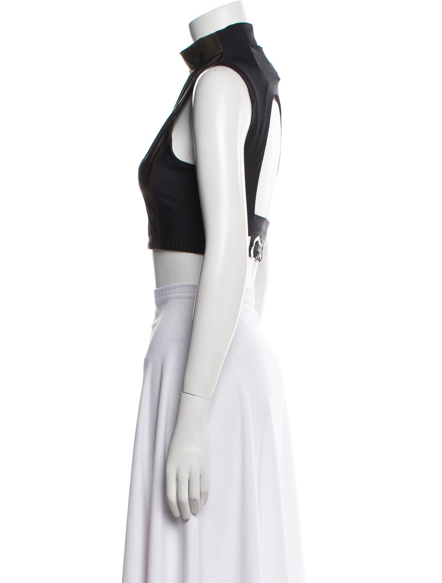 Monse Mock Neck Sleeveless Crop Top