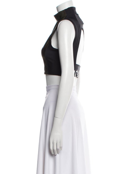 Monse Mock Neck Sleeveless Crop Top