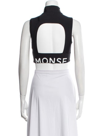 Monse Mock Neck Sleeveless Crop Top