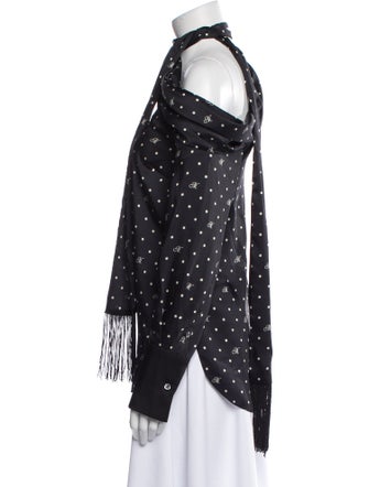 Monse Polka Dot Print Turtleneck Blouse