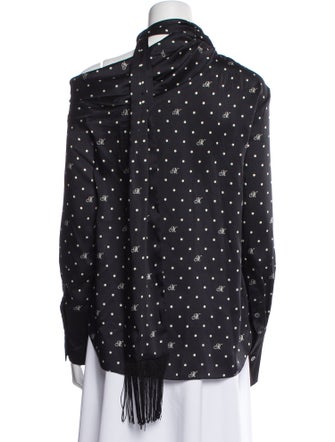 Monse Polka Dot Print Turtleneck Blouse