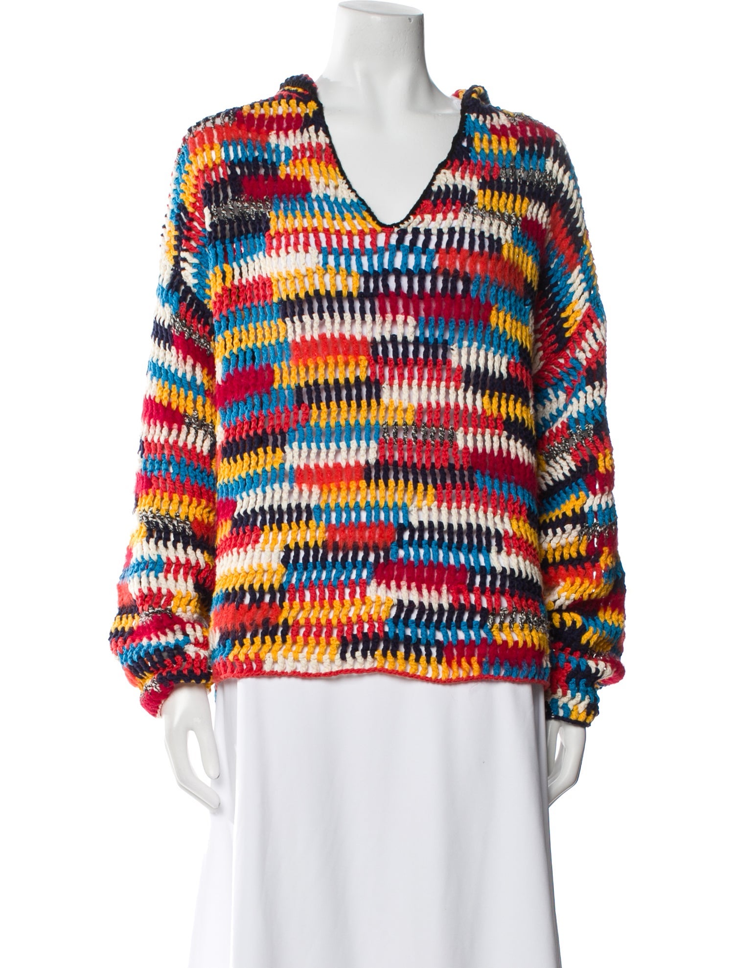 Monse Striped V-Neck Sweater