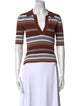 Monse Striped V-Neck Polo