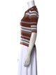 Monse Striped V-Neck Polo