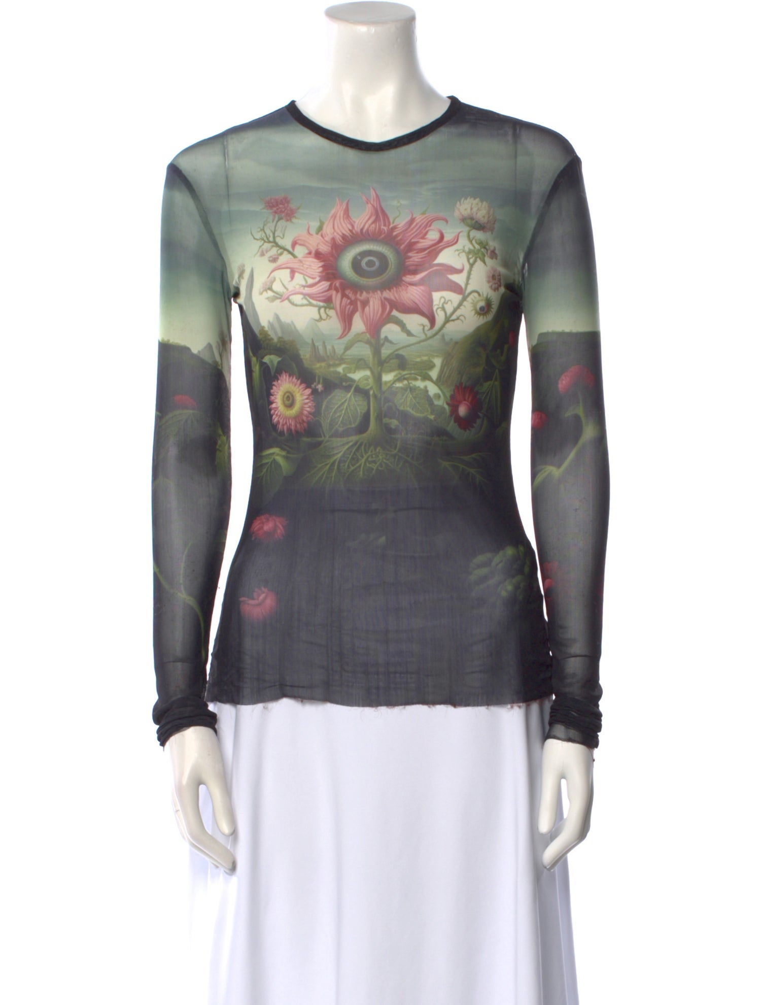 Monse Mesh Graphic Print T-Shirt