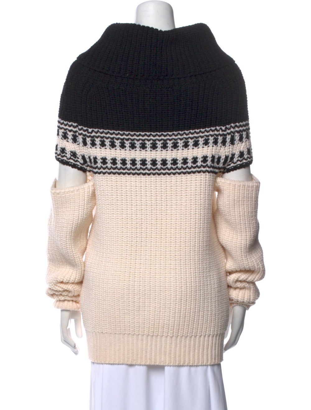 Monse Wool Turtleneck Neutrals & Red Striped Long… - image 3