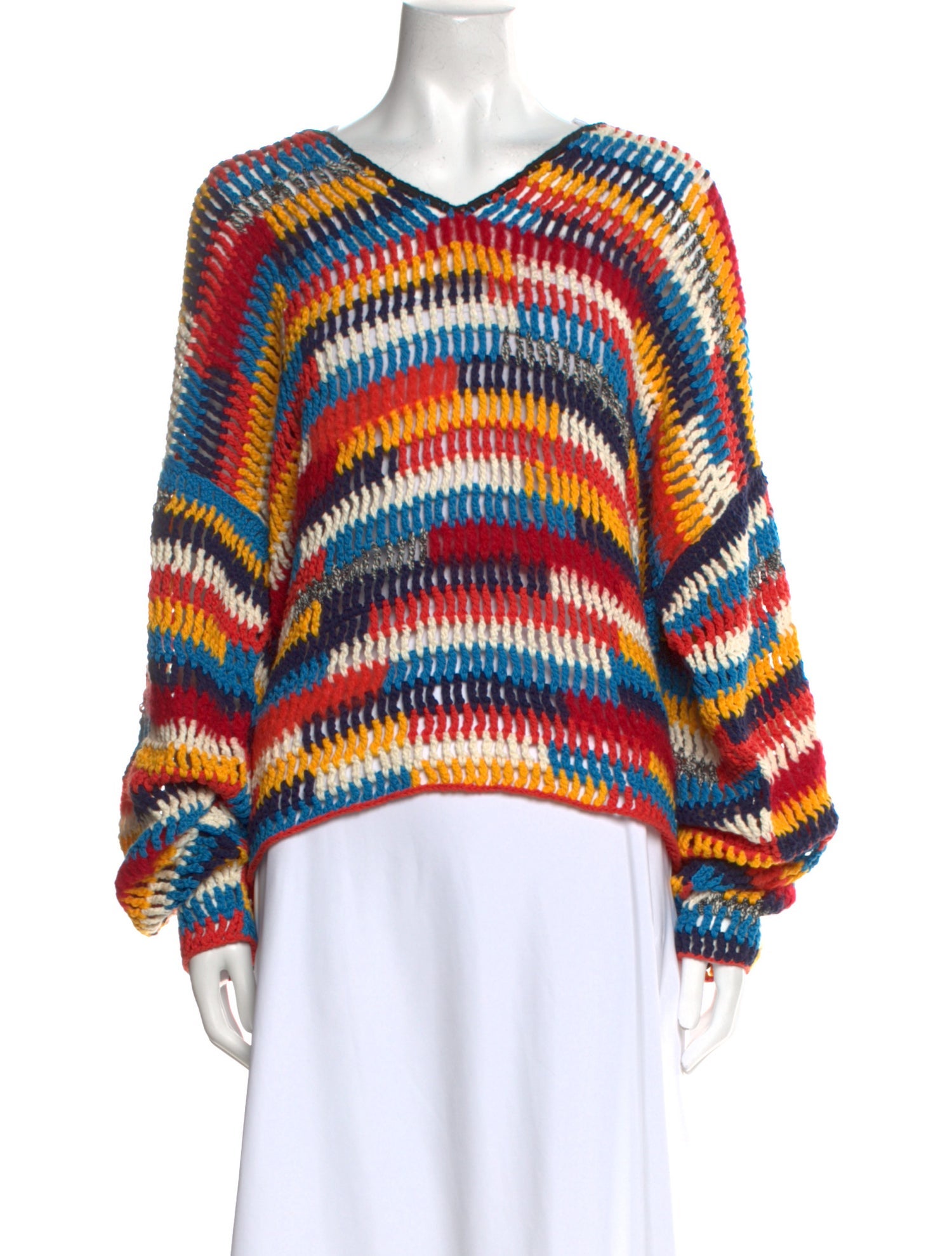 Monse Striped V-Neck Sweater