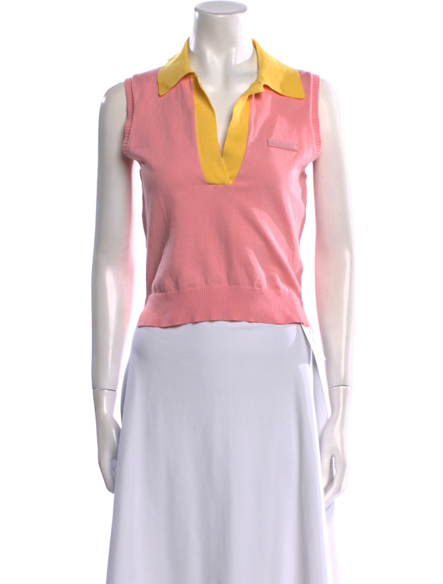 Monse V-Neck Sleeveless Polo