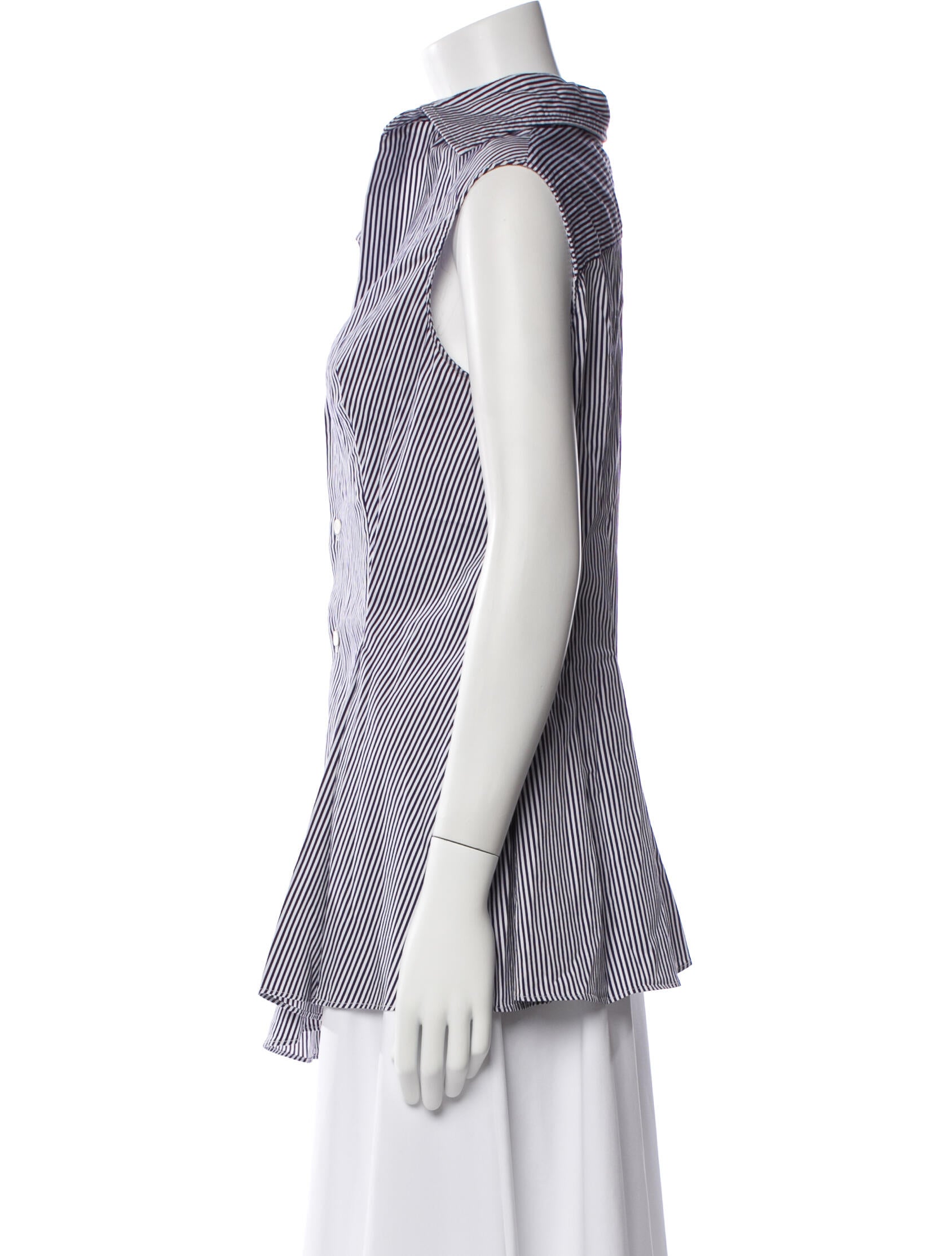 Monse Silk Striped Top