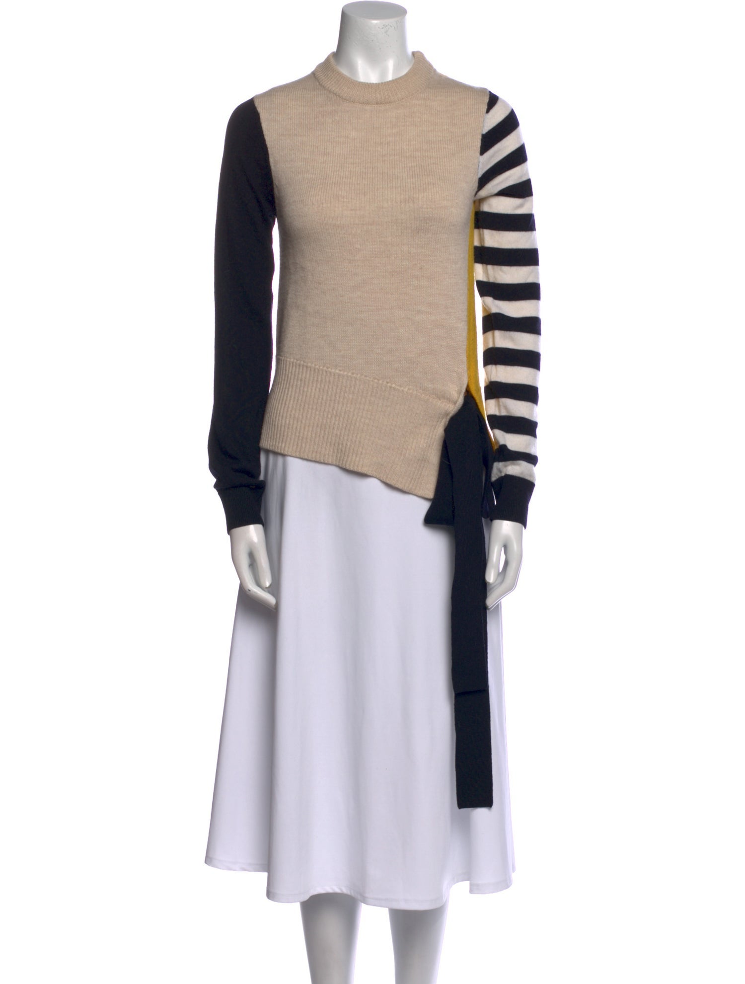 Monse Merino Wool Colorblock Pattern Sweater