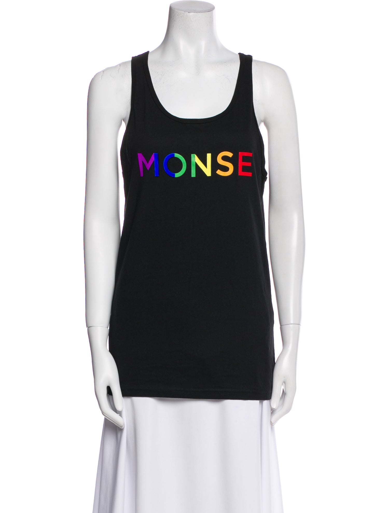 Monse Graphic Print Scoop Neck Top