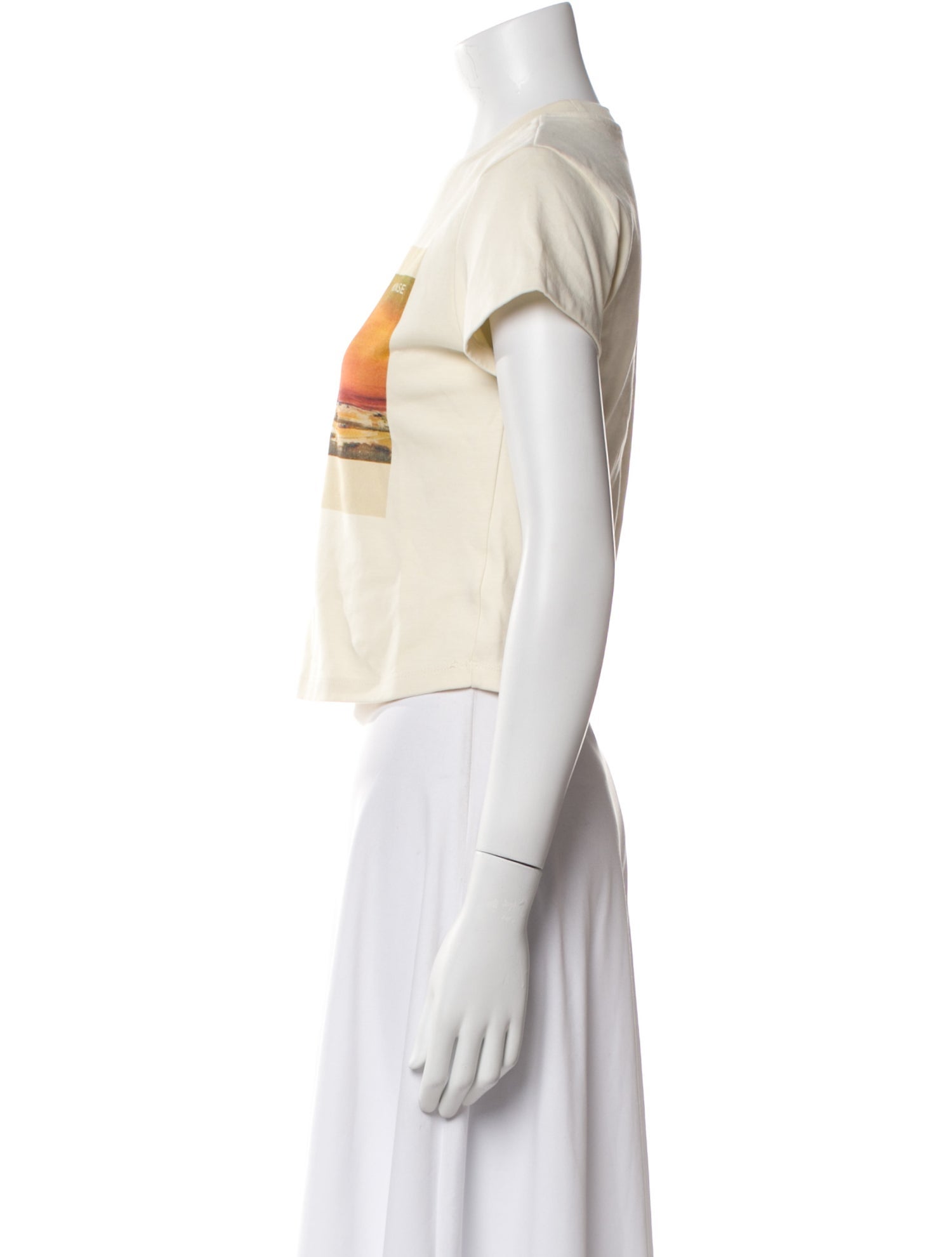 Monse Graphic Print Crew Neck Crop Top