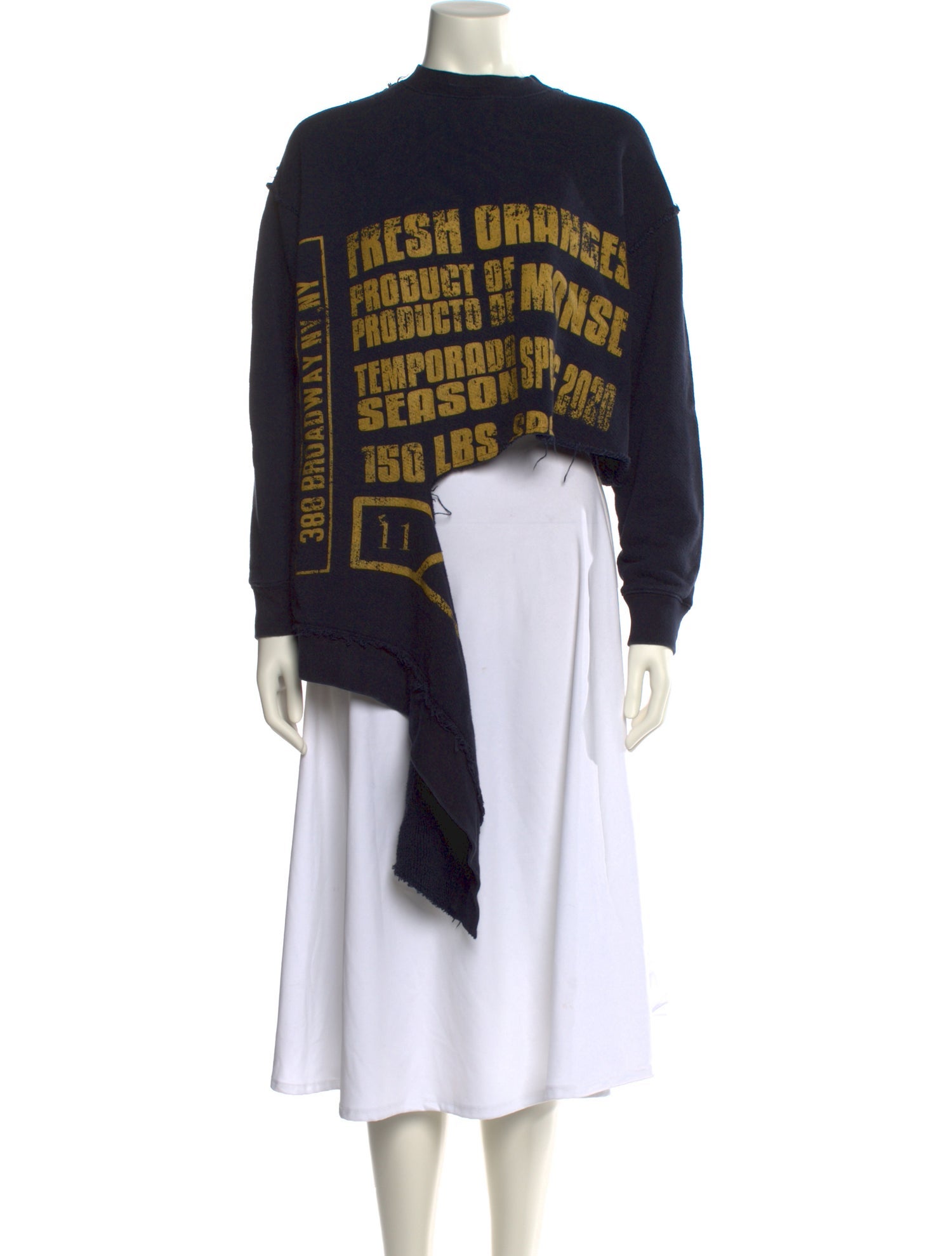 Monse Graphic Print Mock Neck Sweatshirt