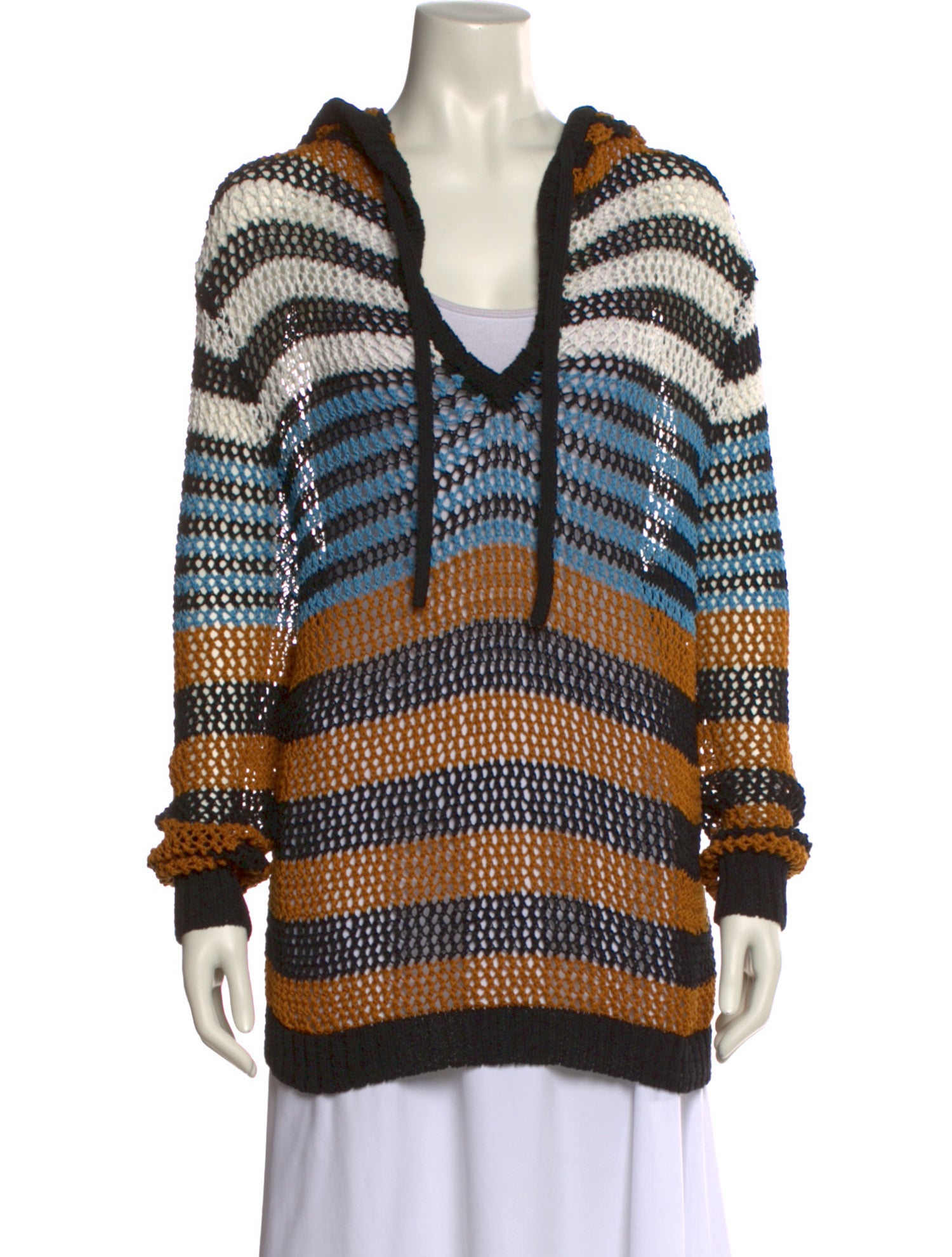 Monse Striped V-Neck Sweater