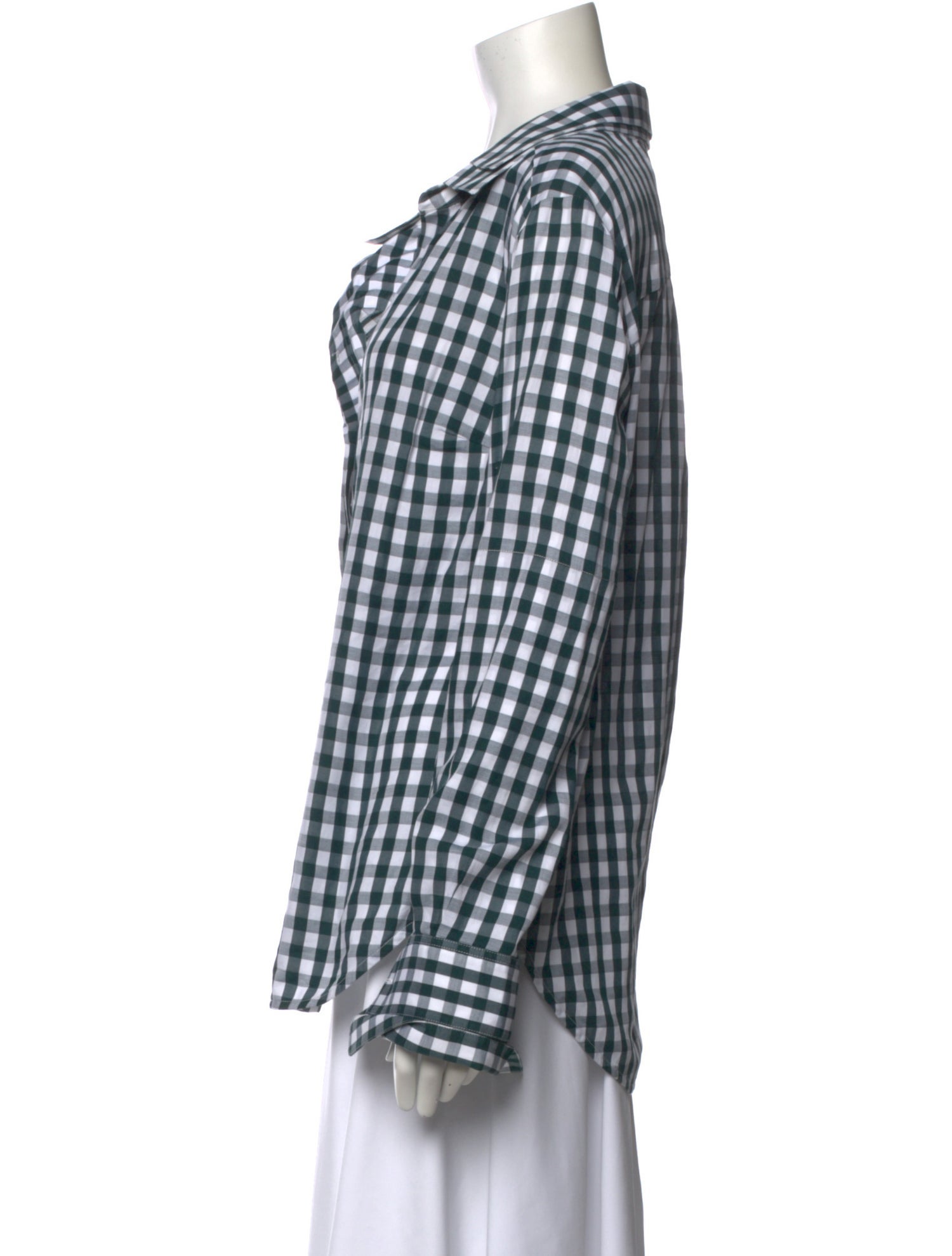 Monse Plaid Print Long Sleeve Button-Up Top