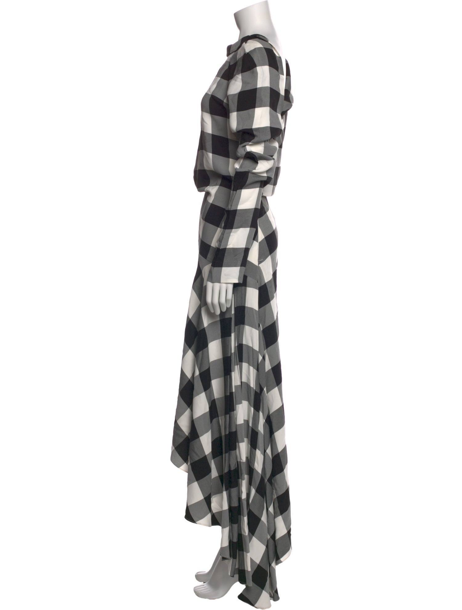 Monse Plaid Print Long Dress