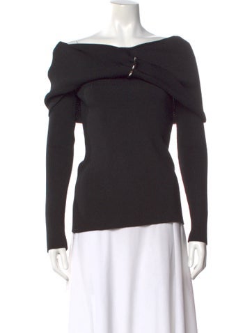 Pre-owned Monse Off-the-shoulder Sweater In Black