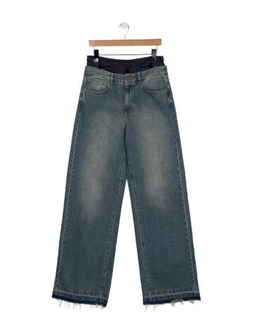 Pre-owned Monse High-rise Wide Leg Jeans In Blue