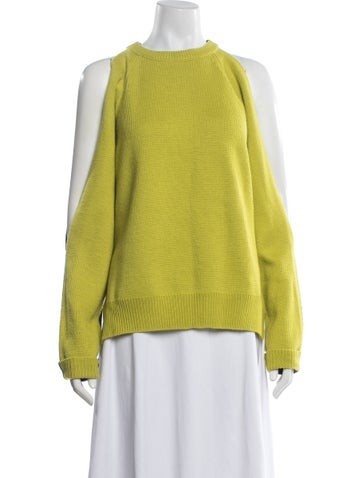 Pre-owned Monse Merino Wool Crew Neck Sweater In Green/yellow